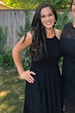 Comfortable and also very good quality! I have a small upper body (no bust) and larger hips, and this dress is perfectly flattering for that. - Alicia M.