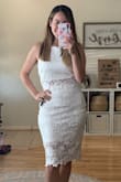 I bought this for my bachelorette party but haven't had a chance to wear it yet since we postponed it. However, I absolutely love it and the fit!! Runs a little oversized on the top part (I'm a 34C) but True To Size on the bottom! Love the way it fits!! - Monique M.