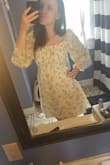 This is an extra small. It's a little boxy (front pov), but ultamately that's the style of the dress! It fits perfectly, I would size it depending on the typical shirt size you wear since the bottom portion of the dress is less tight. You could size down, the dress is stretchy. 

Moral of the story, I can live out my cottage nymph dreams in this dress. - Hannah R.
