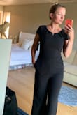 This is the sexiest jumpsuit I've ever bought! It makes me feel like a million bucks. It was a tiiiiiny bit long in length, so I had to get it hemmed, but so worth it! I am a very very happy lady. - Jessica M.