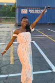 I love this romper so much. Good fit and lined which is wonderful. - Renette S.