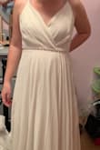 Perfect for a wedding dress when you add a thin diamond belt. Fits a bit snug around my ribs, but not enough to change size. Very long so it would fit someone super tall as well, but have to get altered if you're short. Heavy good quality dress. Couldn't ask for a better dress for this price. Will definitely buy from Lulus again - Kylie M.