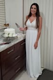 I love the fabric and how comfortable it is. I wore for my courthouse/dinner wedding and for sure I'm gonna wear again in some brunch day! - Vanessa M.