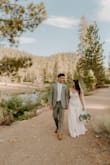 I had a dress for my original wedding celebration but that got postponed due to COVID. We decided our elopement celebration would be in Tahoe and so I started looking for a different dress that went more with the scenery. This was the perfect dress!! It's stretchy, the straps are adjustable, and I didn't need to hem it. I wore 3-4 inch clogs (Bryr) and the dress grazed the bottom on the front and of course was longer in the back, as designed. It doesn't feel cheap, the lace and nude under layer have a nice weight to them that feels more expensive than ~$100! No regrets, this dress was great. I almost wish I just bought this dress for both celebrations. - Vivian L.