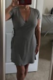 Pretty soft gray. Very comfortable, could wear to the office with a Cami or out on a date. - Maribel D.