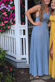 It fit very well on me. I let my friend borrow it (pictured) and it fits well on her too even though we have very different chests. Straps are a little long but that depends on where you want it to sit. Not much room for adjustment. - Emma B.