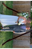 Like most brides, my wedding had to be cancelled due to the pandemic.  Instead of waiting indefinitely, my now husband and I decided to get married in our backyard with our pets as our only guests. This dress was lightweight and flowy without being see-thru. It was able to hide my pandemic weight gain and was so comfy! Couldn't have been more perfect for my perfect day! - Jennifer G.