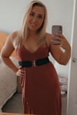 Such a great dress! Easy to throw on or dress up!! Super soft. Definitely shows when it gets wet so be careful with lotions or sweating!! - Michele G.