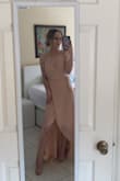 This dress is super cuteeeeee, I got it as a bridesmaid dress along with the heels in the picture from Lulus! It was a little big for me in the back and on the sides under my armpit, doesn't need to be tailored but my mother insists lol. Also a little long too but then again I'm short! Lovely dress though, definitely recommend - Stephanie W.