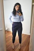 These are the power pants I slip into when I mean business. They keep me looking polished and professional all day with back to back meetings. They fit perfectly and are very comfortable. In the photos, I am wearing the pants without the belt. - Abigail G.