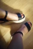 Love them fit true to size I used a credit and these were less then ten bucks after my other Lulus sandal broke and I used the credit for this purchase ! Great sandal feet do not hurt really thinking about getting the white pair next! Thanks Lulus. - Cassandra B.