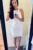 I wore this for my bridal shower and it was so chic, feminine, and beautiful!! It's also very flattering, especially for those of us who have more of an athletic build with some shoulders going on :) I actually already have this in navy, but ended up going with the white one as well and I did not regret it! - Anna K.