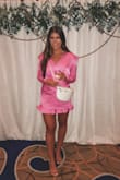 This dress got so many compliments, I like that it wasn't too short. I ordered a size small and it was just a little big on the top, but fit perfectly on the bottom. - Maria D.