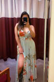 It was long so I got this altered and the slit cut up a little higher. Otherwise it's a beautiful dress. - Lily H.