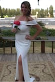 Bought 3 wedding dresses, decided to keep this one as my 2nd one for the day for wedding dinner. I can't believe how it fit me to a T. So many compliments, thick material, classy!!!!!! - Corinna C.