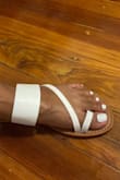 I bought these sandals for my Miami trip because I had absolutely no white shoes. These came within days and went with so many outfits.
 You can never go wrong with white. I got an 8 1/2 & they fit perfectly! - Imani B.