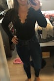 I love this bodysuit. I ordered a M and it's a little small. Was hard to get get my arms into it but once I did it was comfortable and fit. I would definitely go a size up from what you would normally buy though! - Sabrina T.
