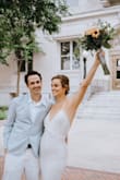 This was actually a back-up dress I bought when I first got engaged, but when COVID changed everything, this was the perfect courthouse wedding dress. Fit like a glove and got more compliments on it than any dress I've ever worn - Dana R.