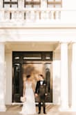 This dress was perfect for my elopement! The beading is absolutely beautiful and you can style this dress with a vintage or modern feel. I am typically between a size 4 and 6, and a size 4 in this dress worked for me! - Jeannelle M.