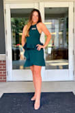 I got this dress for formal recruitment at my sorority. It fit perfectly and was a good length. The color is absolutely gorgeous! - Bailey N.