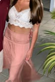 Such a cute and flattering top! I got so many compliments! Love the scalloped edge. - Danica