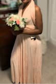 This dress is super cute but the color is not a blush. It is more of a peach color than blush!!!! Keep that in mind when buying if you are looking for a true blush this is not it. - Elena R.