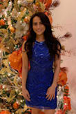 Cute cocktail dress. 
Love the sequins and the bold blue color. - Karen C.