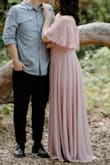 heavier material, it's more formal than you think. can work as bridal party dress. highly recommend alteration. I had mine altered to shorten the skirt. nothing else was needed. - Sulgi L.