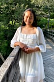 I love this dress! It is a little big on me though but I could've bought an xs. I also am pretty small, there was a lot of room in my chest area. But again, I don't have anything there anyways haha. Overall the dress is super simple and flowy, comfy and looks great! - Doua C.