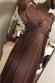 This is a great dress. The material is nice and the color is great. I will definitely have to wear high heels as it is a long dress. But otherwise it is great! - Taylor B.