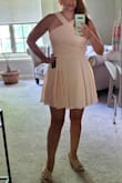 it's super cute and really good quality.  The straps aren't thick material but wider than I thought. Lightweight and super comfy. Can be dressed up or down. A great summer dress! - Mary B.