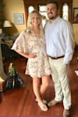 Fits perfect. I'm wearing a medium. 150lbs 5'6" Very true to size. Perfect for the summer wedding we're headed to. - Marilyn H.