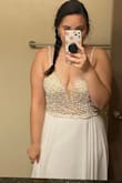 Hello ladies, I LOVE this dress! I ordered a 10, I was scared it would be too big, but no, it fit me perfectly. It is worth the money and way more reasonable than a wedding dress that costs $500 or more, which is ridiculous. I've been looking for a dress and found this, so I can finally say yes to my dress <3 Cannot wait for my April wedding <3 - Lexi T.