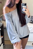 Very soft and comfy. I ordered an XS and it's a cute oversized fit. Can't wait for the colder weather to come! - Rachel D.