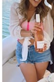 Super See through, I wore a bathing suit underneath. Not a top to wear Out like to dinner. Material not the best but works for the beach or boat. - Raquel R.