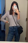 Really love it, I go to college in the city and it's perfect to throw on with jeans. The fabric is SO soft and I loveeeee the color. However it is a bit cropped so I ended up sizing up to a M and it fits perfect with high waisted jeans. - Olivia T.