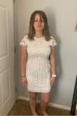 Ordered a medium and it came and my daughter loves it. It looks great on her!! Not too tight just perfect!! She had her eye on it for a while but with Covid she finally gets to go to a dance and we bought it!! She is super excited to wear it to her homecoming dance!! - Libby A.