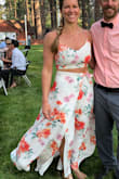 I love this outfit!! I received so many compliments. But by the end of the party the strap on the top broke and I was left holding my top up the rest of the night.  Also it is very long and I'm not a short person. Make sure you order it in time to have it hemmed.
I ordered a Medium. - Arica D.