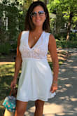 After reading all the reviews, I decided to order this dress and it was perfect. A little low for me, but was so comfortable and received many comments. I am 56 years old and felt great in it. - Janet G.