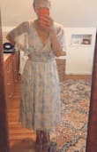 Absolutely love this dress! Everything about this dress is perfect. It fits as described and perfectly, and the colors are so pretty and mellow. I love how flowy and comfortable this dress is! Great for a summer wedding. Pair it with a nude heel and you are good to go! - Maura A.