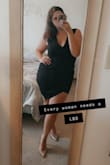 I ordered a size up based on reviews--I'm normally a size 14 (large) but usually size up anyway when it comes to body cons.  Ordered a 1X and it looks amazing with a pair of Skims underneath. It's stretchy soft and thicker so you don't have to worry about unwanted bumps/rolls. - Chelsea B.