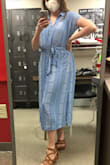 This dress is so pretty and when i first put it on, i thought it looked fine but after wearing it for a day, i wish i'd went with a small instead of a medium. I'm typically a medium when it says it's true to size. The dress still looks alright but i think it would've looked better if i had gotten a small - Alyssa S.