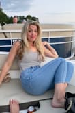 Stretchy ribbed fabric is comfy and breathable. Perfect goes-with-just-about-anything basic. Suggest pairing with high-waisted pieces if you're long-waisted like me. - Meredith R.