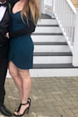 Normally, I loathe wearing dresses, but I felt so classy and sexy in this dress! It hugged all my curves while also being super flattering. The color is gorgeous, and the material is amazing. I originally purchased this for my engagement photos, but I just wore it out, for the first time, at a friend's wedding. I paired this dress with a bike to shrug, and I felt beautiful!! - Liz W.