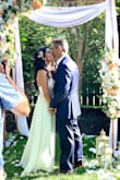 The dress is incredibly comfortable. I ordered a Small which fit perfect on my waist (I'm a size 2P). It had to be hemmed and taken in at the sides of my bust. Worth the alterations. Received many compliments. Very classy for a second wedding. We had a backyard intimate wedding. - Wendy C.