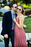 Wore this dress to a wedding and got so many compliments!! Super comfy, great material, and gives off Taylor Swift vibes. It's very long so even I had to wear short heels to not trip, so anyone under 5'9" should consider high heels or getting it hemmed. Also I had to pin the front together because when I sat down, it would hang open a bit, but this happens to me a lot (small boobs) so overall I'd still give this dress a 10/10 - Kelsey R.
