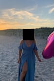 Bought this dress for my 40th birthday photo shoot and it fit amazingly! I'm usually a large, but they only had mediums available, so I took my chances. Thankfully, since this is a wrap around dress, I was able to make it work without any issues at all! It was everything I wanted for my photo shoot, the split in the dress blew perfectly in the wind. LOVE LOVE LOVE! - Judith K.