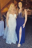This dress was perfect for my best friend's wedding. I had to get a couple of inches taken off even wearing heels, but that was simple enough. - Ashley I.