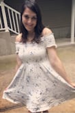 This dress is so lovely, I'm so glad I bought it and wish I had 100 just like it in different colors. Smocked and off the shoulder are two of my favorite styles, so I knew I needed it. The material is comfy with a bit of a stretch to it, and it's good quality- just make sure to follow the instructions to wash/dry or you may risk running the color. I'm getting married in June of 2021 so it's perfect for bridal events leading up to/following the wedding. 10000/10 would totally recommend! - Marybeth G.