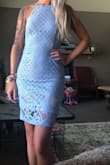 Not in love but i do like it. The only thing that bothered me was the lining underneath was a bit short for me. It is very pretty. The color is a bit more bold than in the picture! - Karley S.